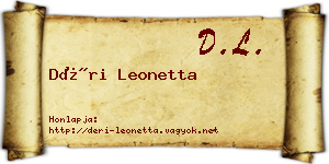 Déri Leonetta névjegykártya